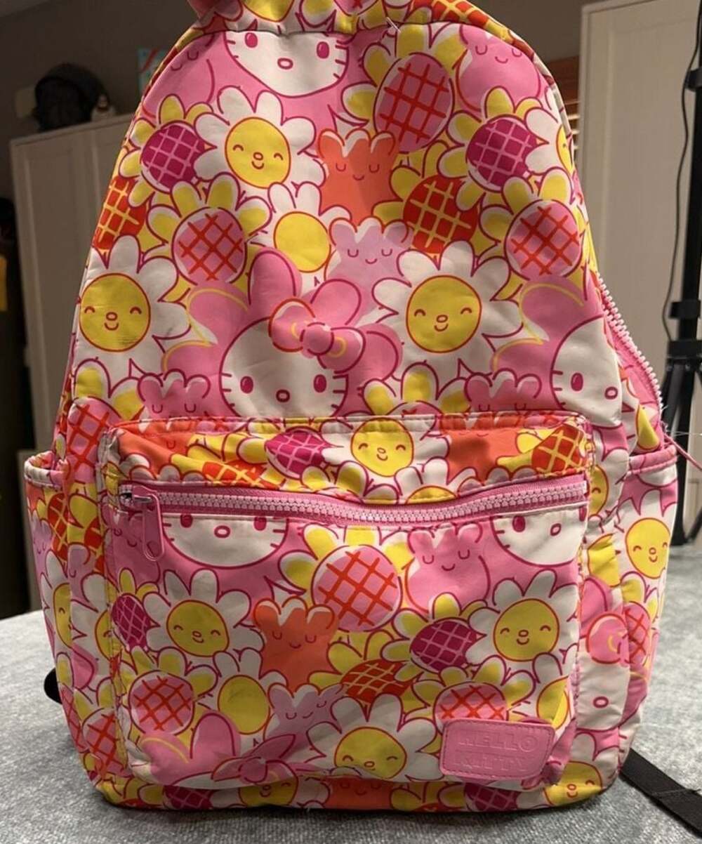 Hello Kitty Pink Floral Pattern Backpack